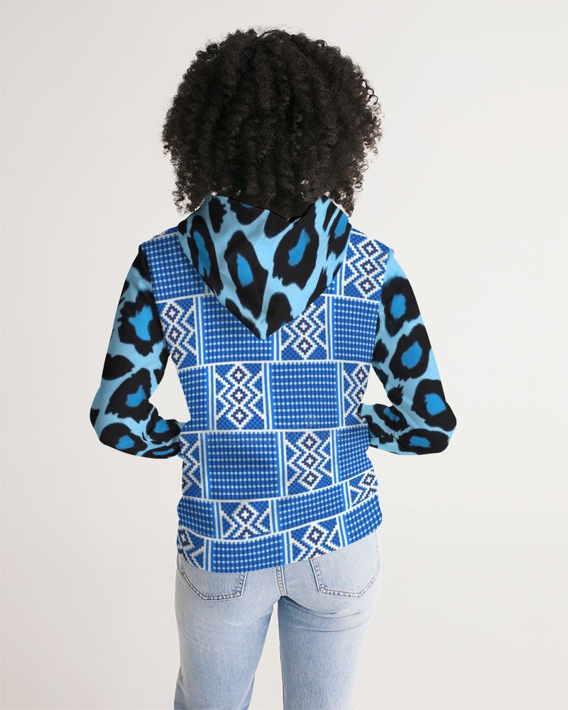 Blue leopard kente Women's Hoodie