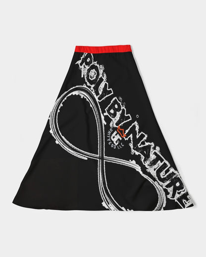 Poly By Nature Women's All-Over Print A-Line Midi Skirt