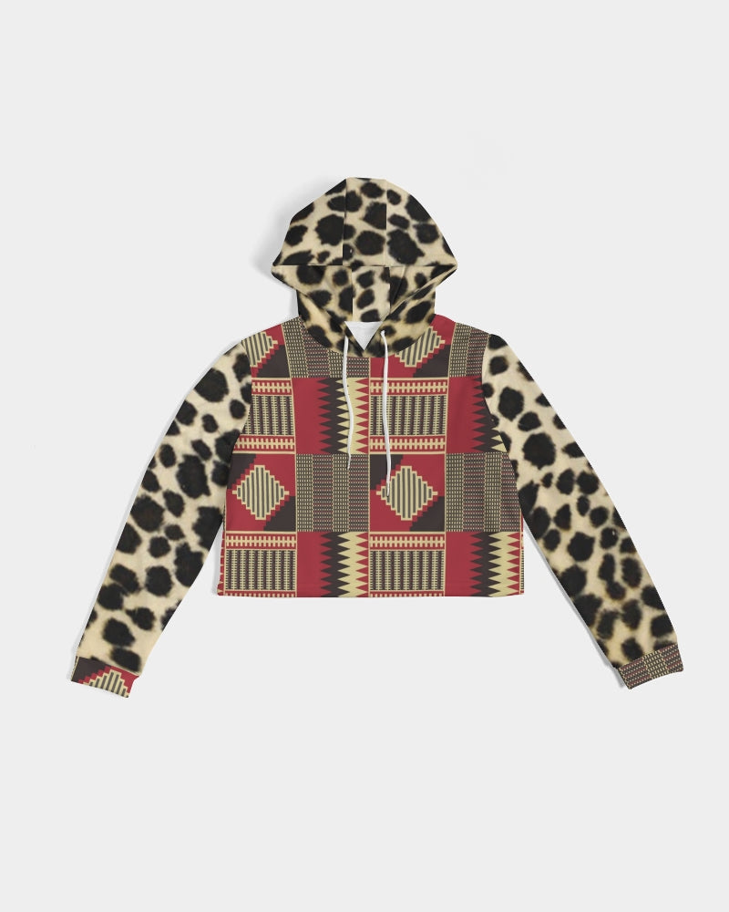 BRW Kente Women's Cropped Hoodie