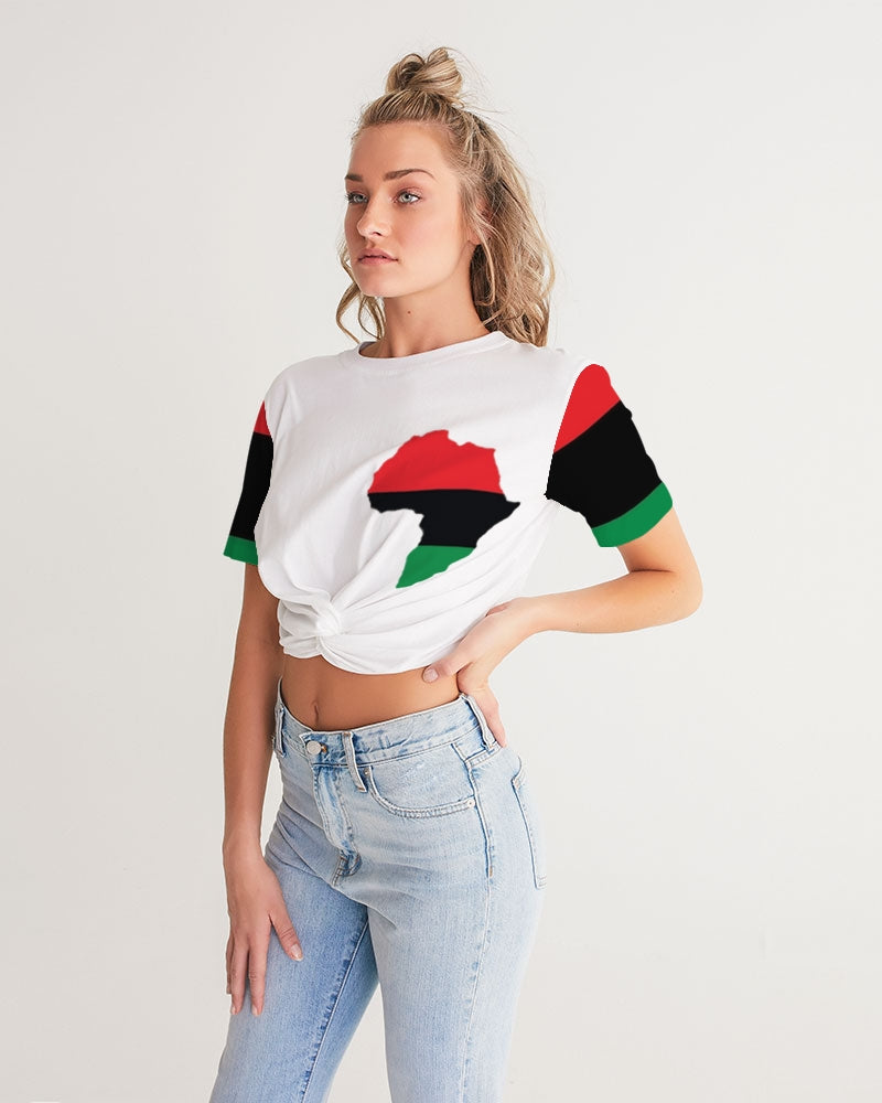 Pan African continental symbol Women's Twist-Front Cropped Tee