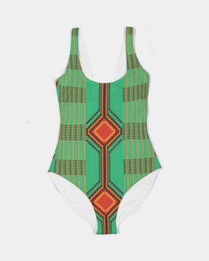 Kente variant 1 Women's One-Piece Swimsuit