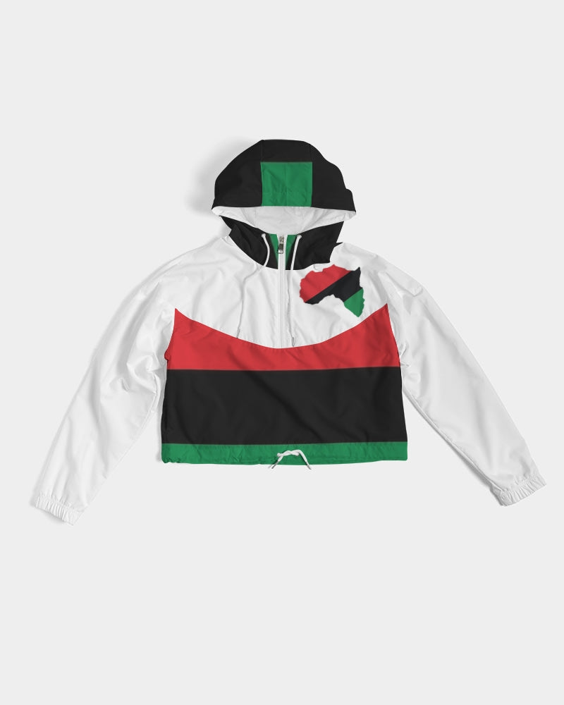 Pan African continental symbol Women's Cropped Windbreaker
