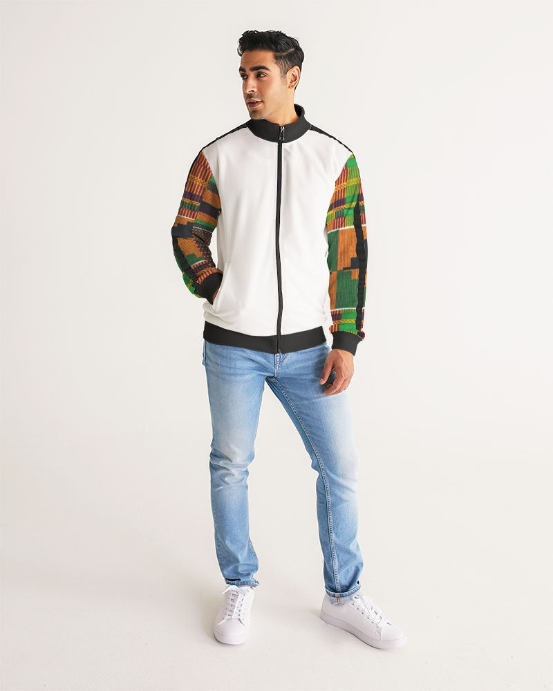 Kente Men's Stripe-Sleeve Track Jacket