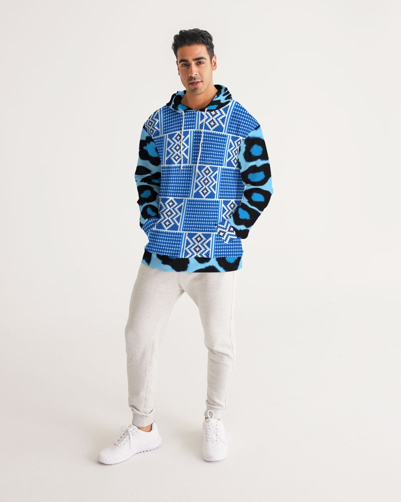Blue leopard kente Men's Hoodie