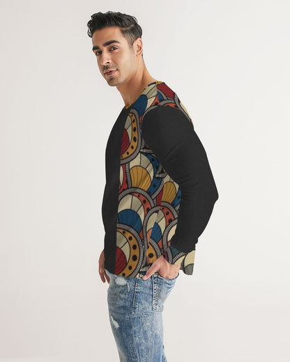 Black classic Kente Men's Long Sleeve Tee