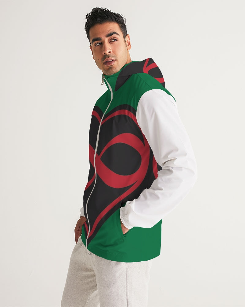 Black polyamorous flag Men's Windbreaker