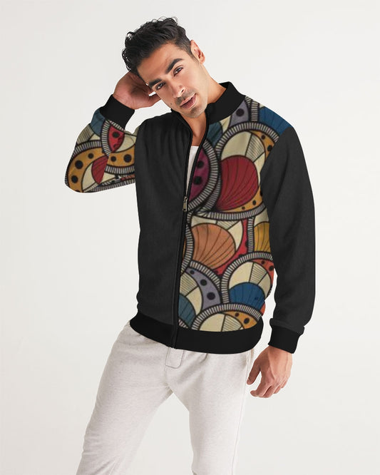 Black classic Kente Men's Track Jacket