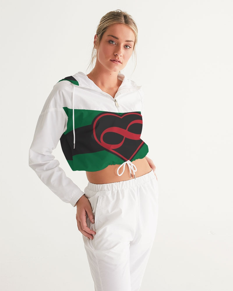 Black polyamorous flag Women's Cropped Windbreaker