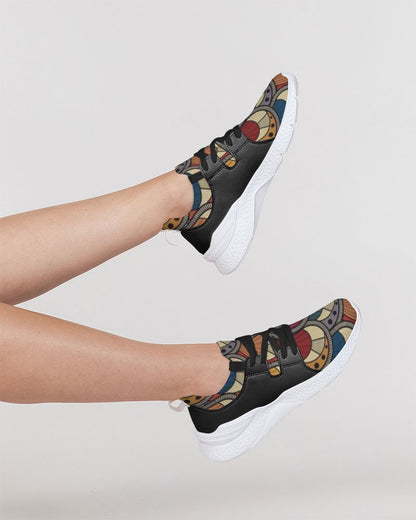Black classic Kente Women's Two-Tone Sneaker