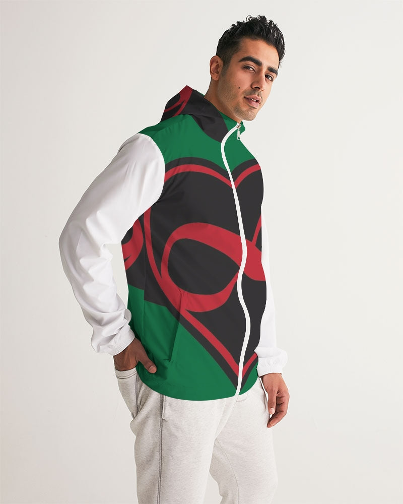 Black polyamorous flag Men's Windbreaker