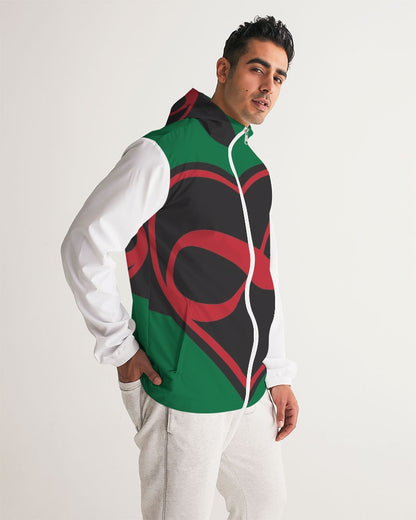 Black polyamorous flag Men's Windbreaker
