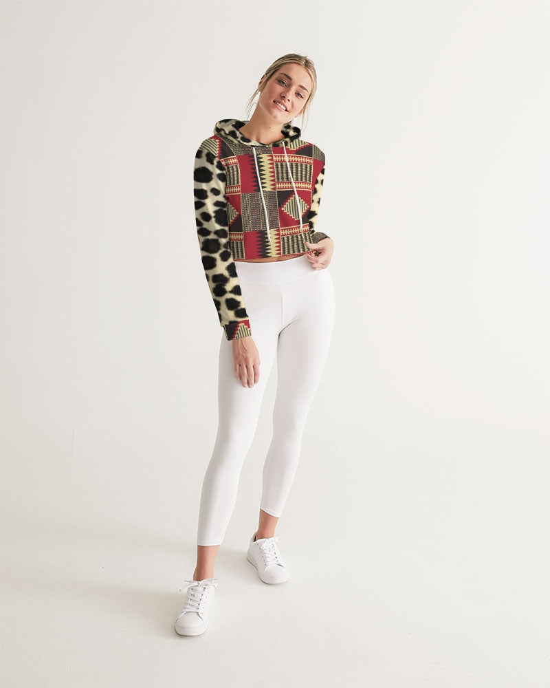 BRW Kente Women's Cropped Hoodie