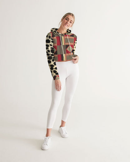 BRW Kente Women's Cropped Hoodie
