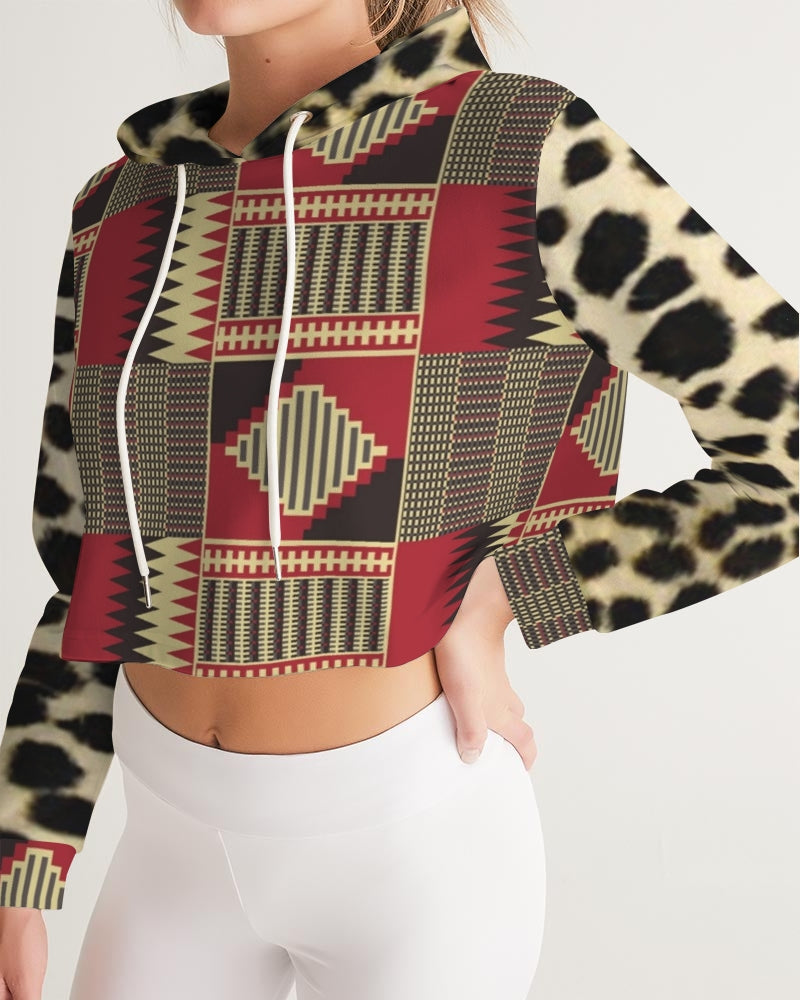 BRW Kente Women's Cropped Hoodie