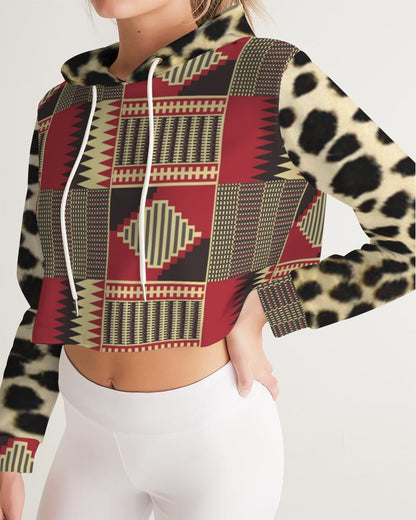 BRW Kente Women's Cropped Hoodie