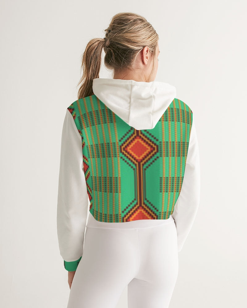Kente variant 1 Women's Cropped Hoodie