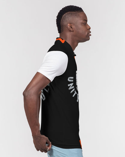 red UNITYGOD Logo Men's Slim Fit Short Sleeve Polo