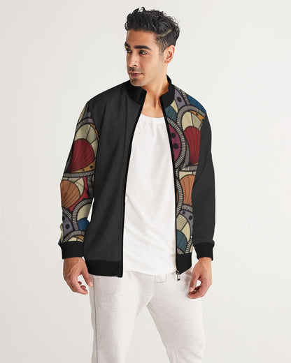 Black classic Kente Men's Track Jacket