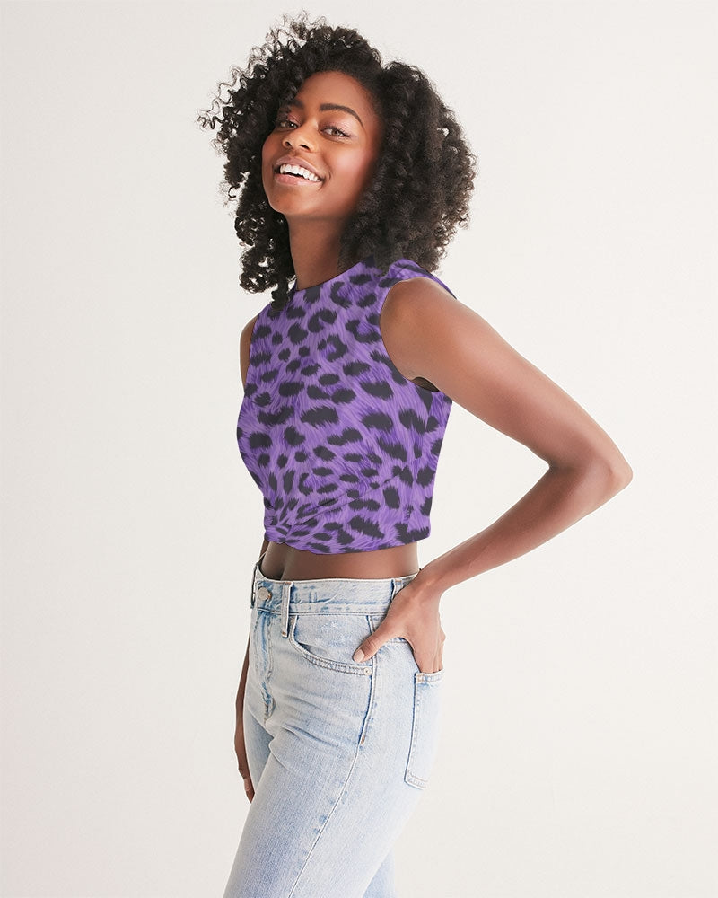 Purple Leopard Women's Twist-Front Tank