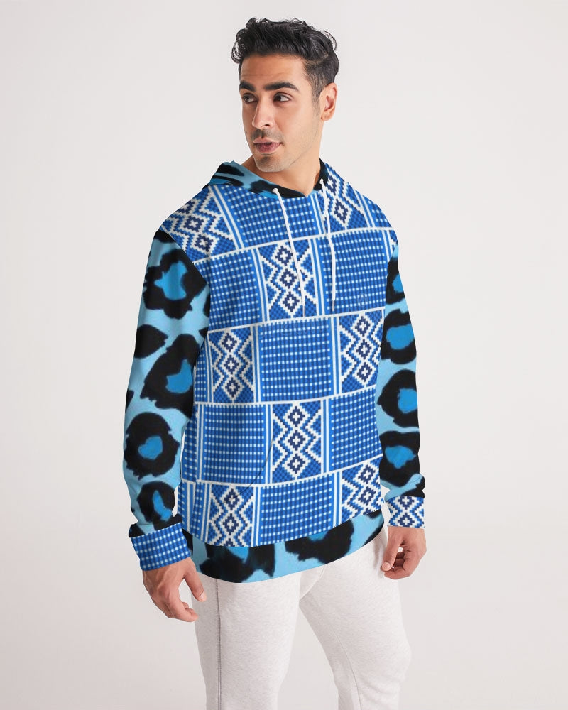 Blue leopard kente Men's Hoodie