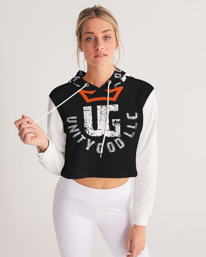 red UNITYGOD Logo Women's Cropped Hoodie