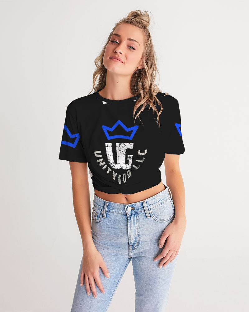 UNITYGOD Logo 5 Women's Twist-Front Cropped Tee