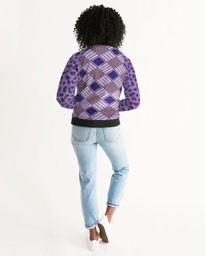 Purple Leopard Women's Bomber Jacket