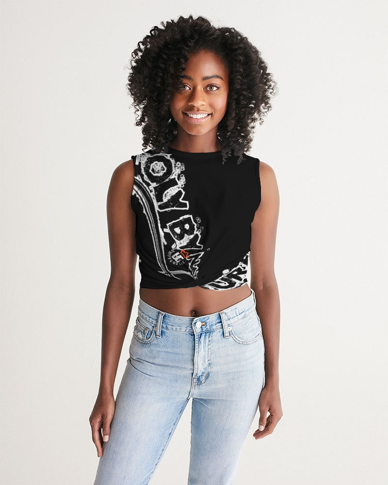 Poly By Nature Women's  All-Over Print Twist-Front Tank
