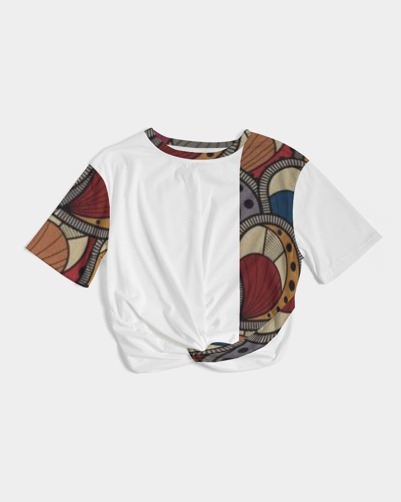Classic Kente Women's Twist-Front Cropped Tee