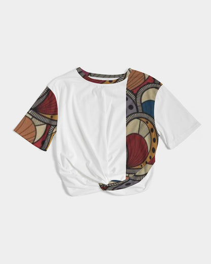 Classic Kente Women's Twist-Front Cropped Tee