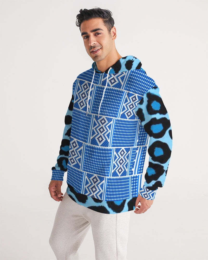 Blue leopard kente Men's Hoodie