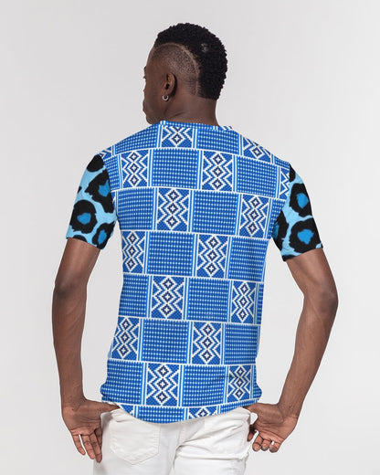 Blue leopard kente Men's Everyday Pocket Tee