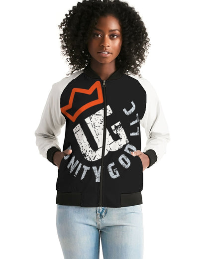 red UNITYGOD Logo Women's Bomber Jacket