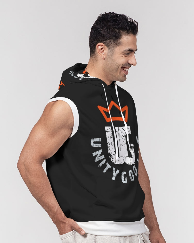 red UNITYGOD Logo Men's Premium Heavyweight Sleeveless Hoodie