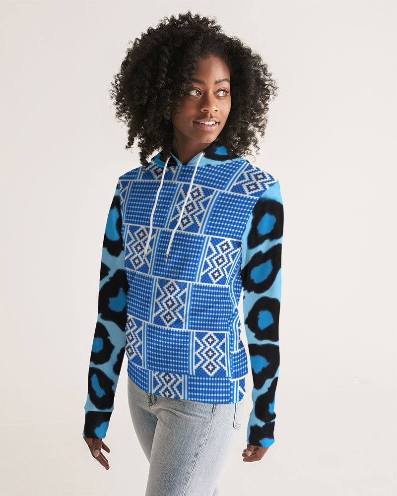 Blue leopard kente Women's Hoodie