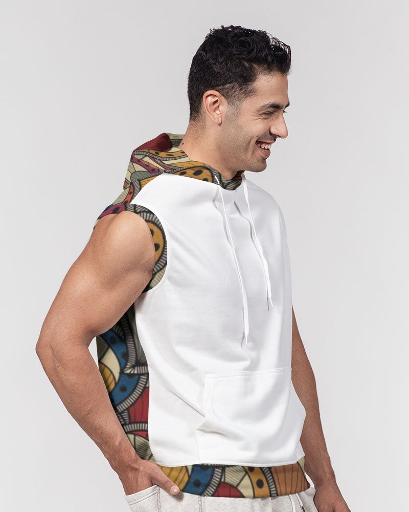 Classic Kente Men's Premium Heavyweight Sleeveless Hoodie
