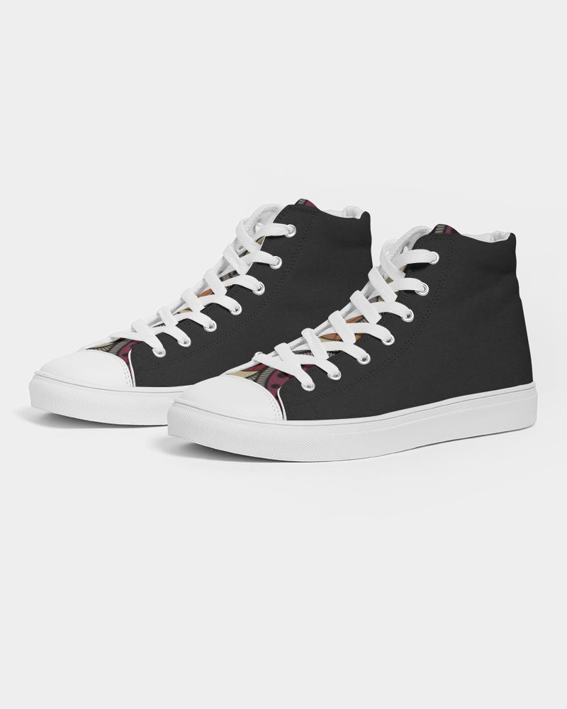 Black classic Kente Women's Hightop Canvas Shoe