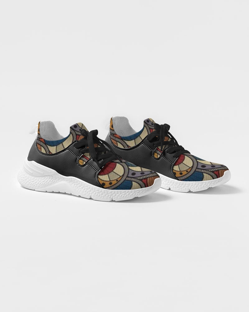 Black classic Kente Women's Two-Tone Sneaker