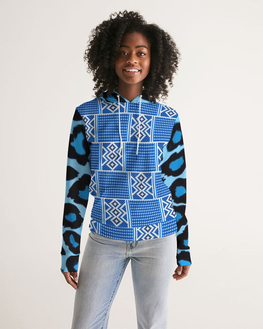 Blue leopard kente Women's Hoodie