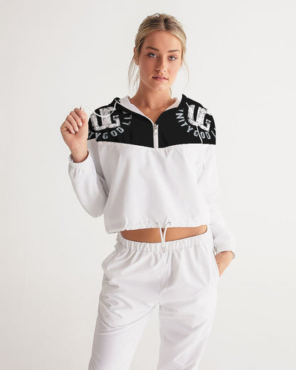 red UNITYGOD Logo Women's Cropped Windbreaker