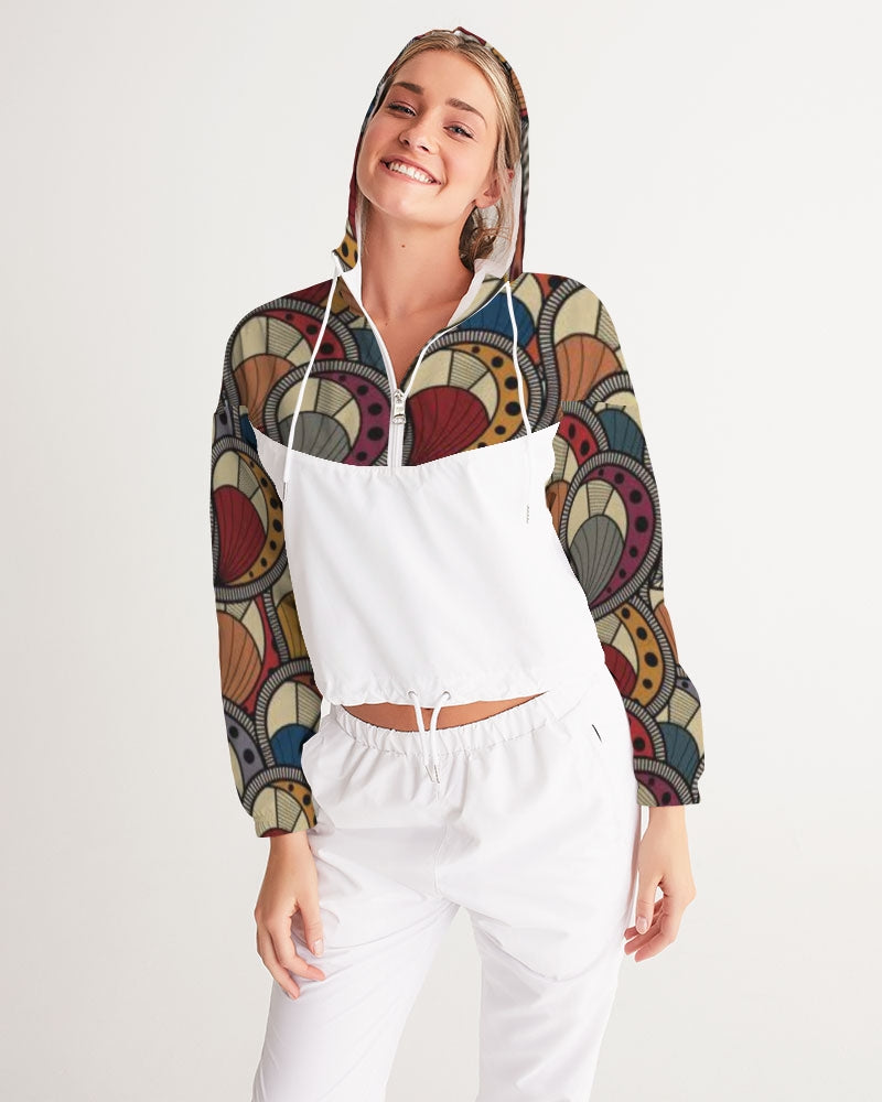 Classic Kente Women's Cropped Windbreaker