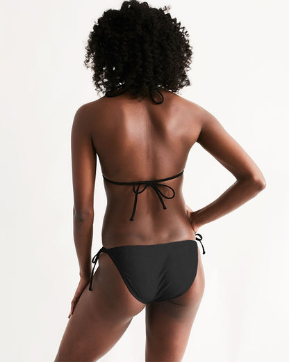 Black classic Kente Women's Triangle String Bikini