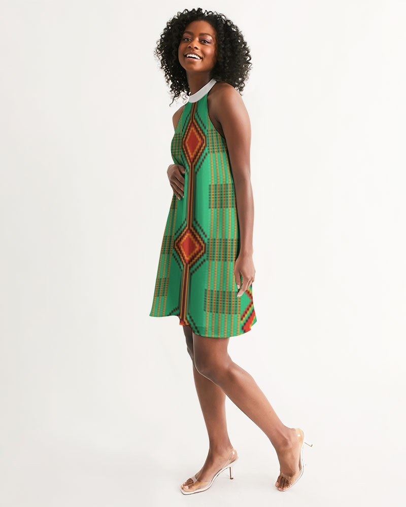 Kente variant 1 Women's Halter Dress
