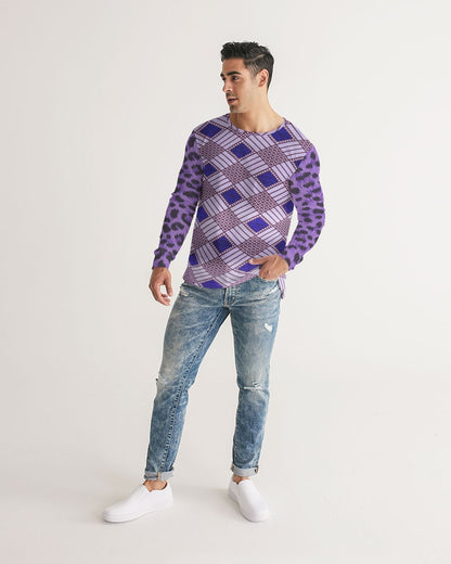 Purple Leopard Men's Long Sleeve Tee