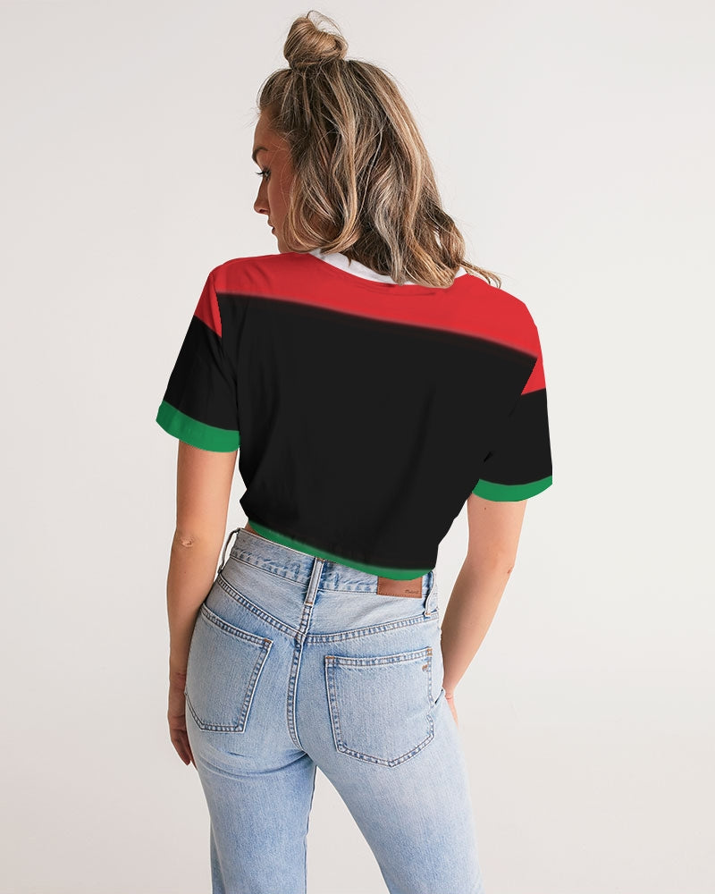 Pan African continental symbol Women's Twist-Front Cropped Tee