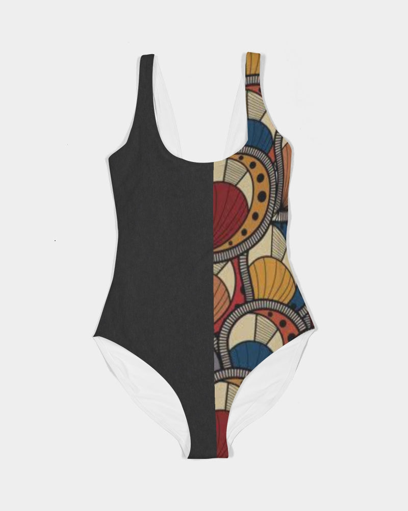 Black classic Kente Women's One-Piece Swimsuit