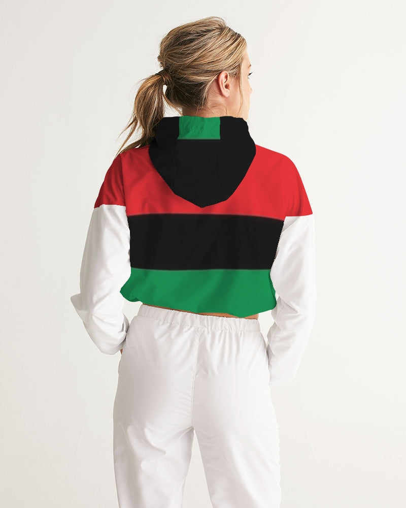 Pan African continental symbol Women's Cropped Windbreaker