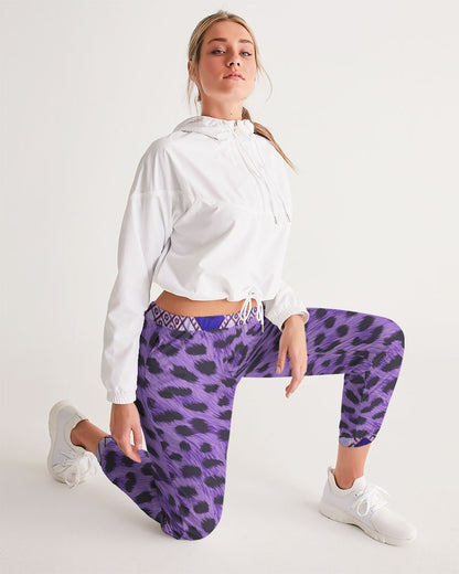 Purple Leopard Women's Track Pants