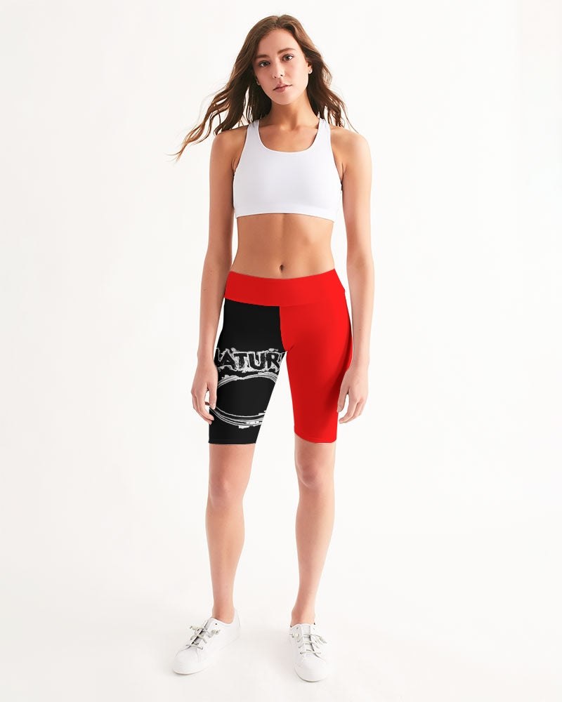 Poly By Nature Women's All-Over Print Mid-Rise Bike Shorts