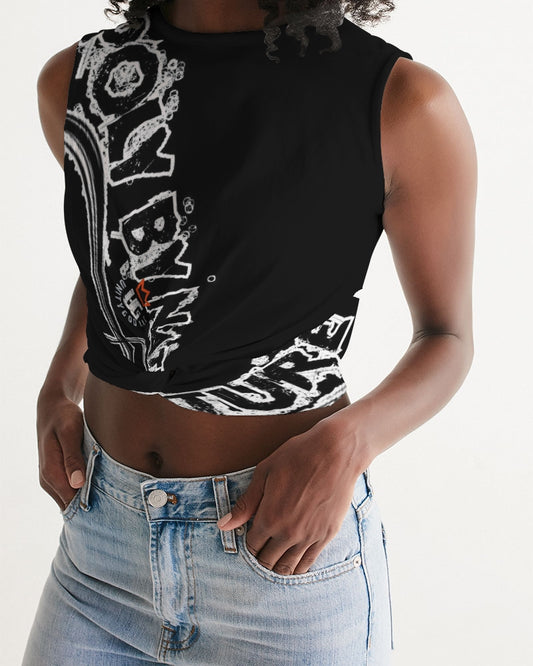 Poly By Nature Women's  All-Over Print Twist-Front Tank